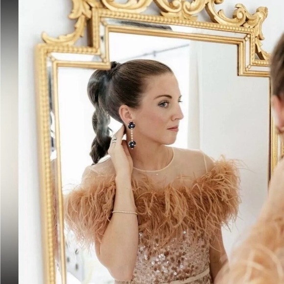 Antonio Melani and Nicola Bathie Elegant Feathered Sequin Dress - Picture 4 of 8